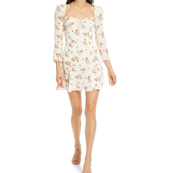 $238 reformation remi floral mini dress size 12